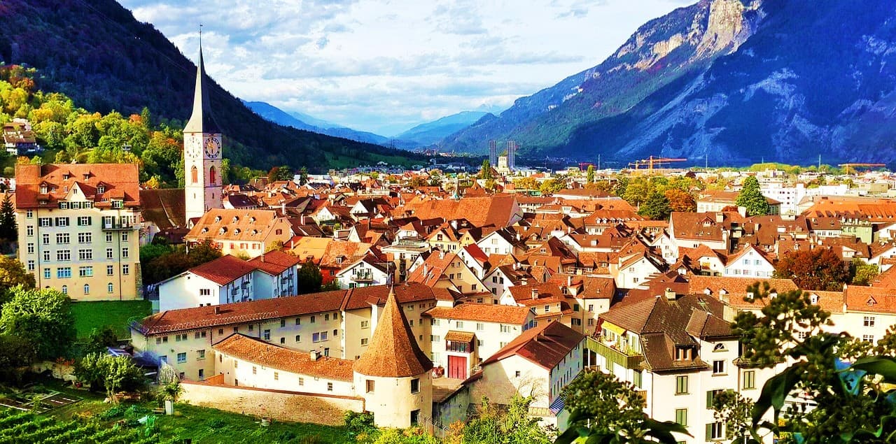 Ein Panoramablick auf Chur